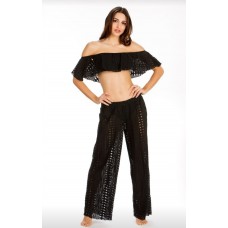 Γυναικείο TOP βολάν LACE BEACH S19 (51765-045) ΜΑΥΡΟ