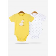 Κοντομάνικα βρεφικά φορμάκια 2pack (56760-02) ΚΙΤΡΙΝΟ-ΛΕΥΚΟ