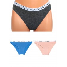 Γυναικεία slip Bikini 3pack (30613-PFW-11) ΓΚΡΙ-ΡΟΖ-ΣΙΕΛ