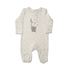 Βρεφικό φορμάκι Rock Bear (T20323) λευκό με ασημί αστεράκια