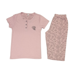 Γυναικεία πιτζάμα 100% viscose (6267) ΡΟΖ
