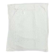 Βρεφική κουβέρτα αγκαλιάς πλεκτή με βαμβακερή επένδυση 80x90 ΛΕΥΚΟ 111-10650