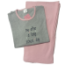 Γυναικεία πιτζάμα Plus size (1126) βαμβακερή ΓΚΡΙ-ΡΟΖ