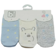 Bi Baby Παιδικές κάλτσες  3pack γαλάζιο /λευκό/γκρι 68335A