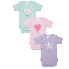Minerva βρεφικά φορμάκια set 3τεμ. Littie (30771) GREEN-PINK-LILAC