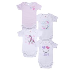 Minerva βρεφικά φορμάκια set 4τεμ.I'm cutie(30752) ΛΕΥΚΟ-ΡΟΖ