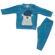 Minerva βρεφική πιτζάμα Cute Bear βελούδινη (61325-691) SKY BLUE