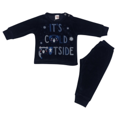 Minerva βρεφική πιτζάμα βελούδινη (61571-100) ΜΑΡΙΝ