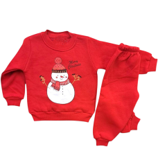 Σετ παιδική X-mas φόρμα Unisex 14950 χιονάνθρωπος ΚΟΚΚΙΝΗ