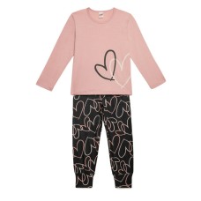 Minerva παιδική πιτζάμα Heants (62222-371) Pink Silver