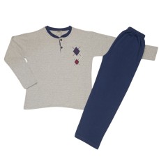 Rimoli ανδρική χειμερινή πιτζάμα, βαμβακερή (2072) ΓΚΡΙ